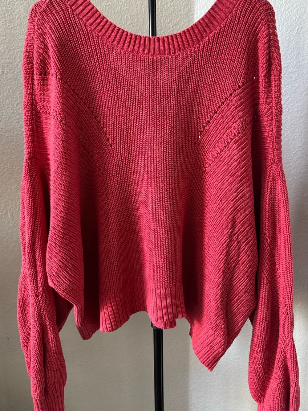 Lucky Brand Women's Coral-Pink Crewneck Knit Sweater